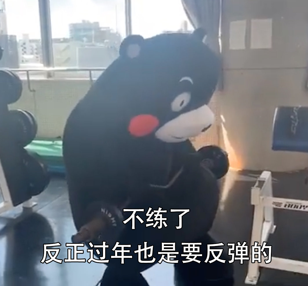 不练了反正过年也是要反弹的表情包